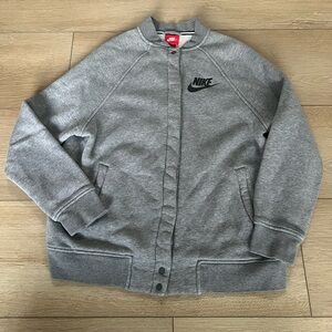 Nike Grey Snap Button Bomber Jacket Men’s M